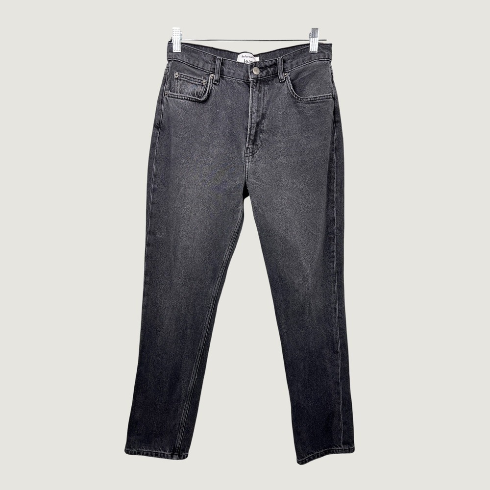 Reformation Jeans Size 28 Monterey Grey Smart Ass High Rise Straight Leg Denim